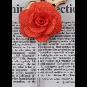 Fabric Flower Brooches Men/Women Brooch Pin Orange